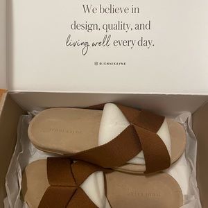 Cotton Crossover Sandal Walnut by Jenni Kayne